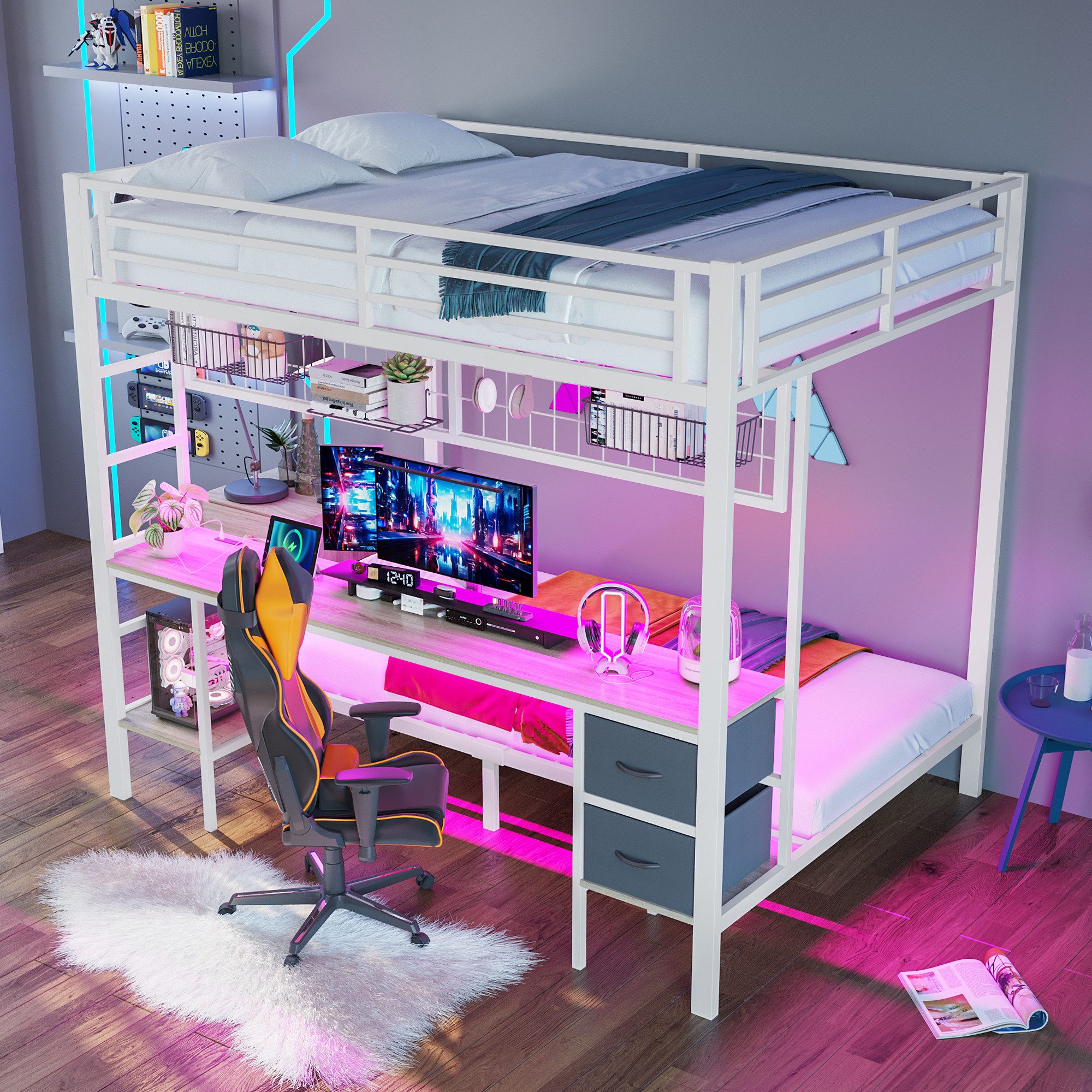 Ulife Etagenbett Metallbett Jugendbett Eisenrahmen mit günstig online kaufen