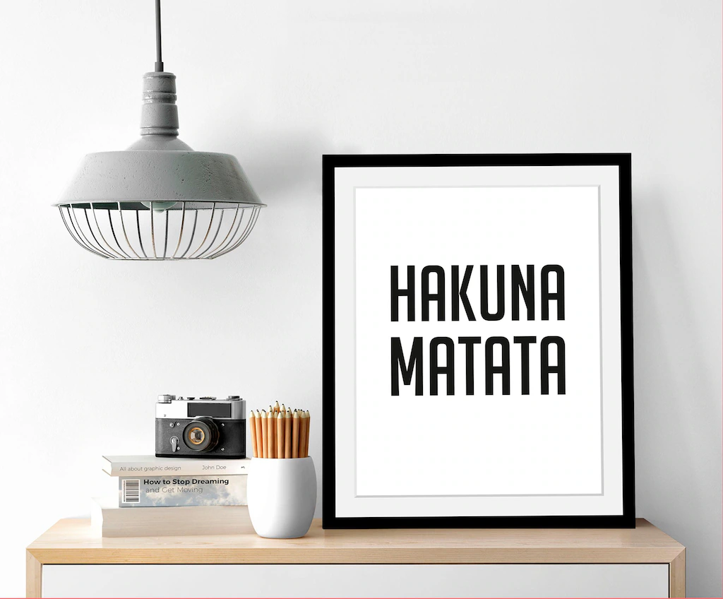 queence Bild "Hakuna Matata", in 3 Größen, gerahmt günstig online kaufen