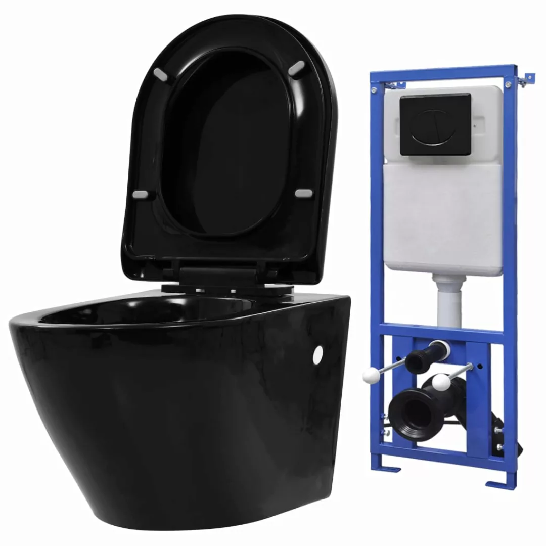 vidaXL Tiefspül-WC Hänge-Toilette mit Unterputzspülkasten Keramik günstig online kaufen