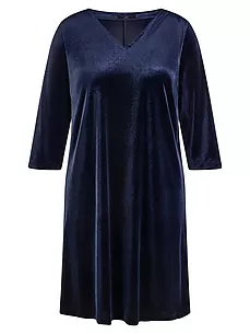 Samt-Kleid V-Ausschnitt Emilia Lay blau günstig online kaufen