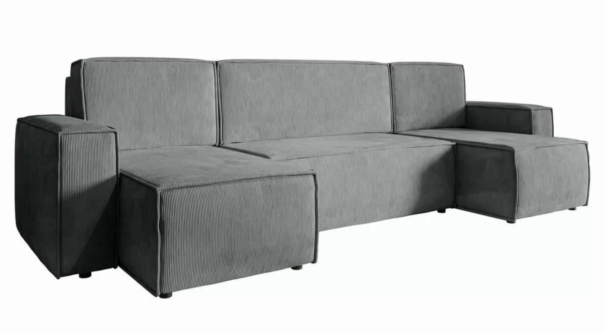 | U-förmiges Sofa Crusado mit Schlaffunktion Chenille günstig online kaufen