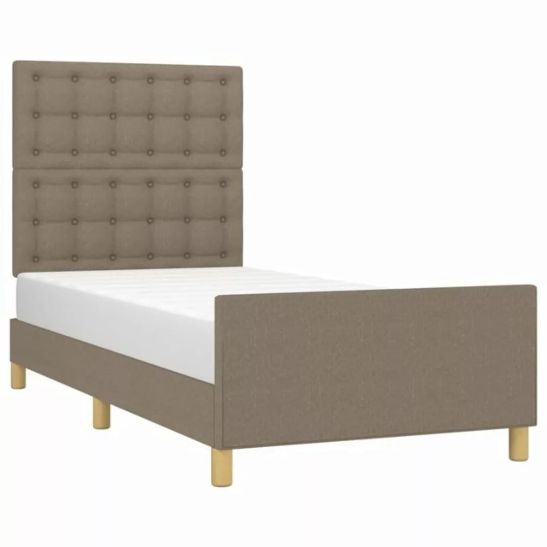 vidaXL Bett Bettgestell mit Kopfteil Taupe 90x190 cm Stoff günstig online kaufen