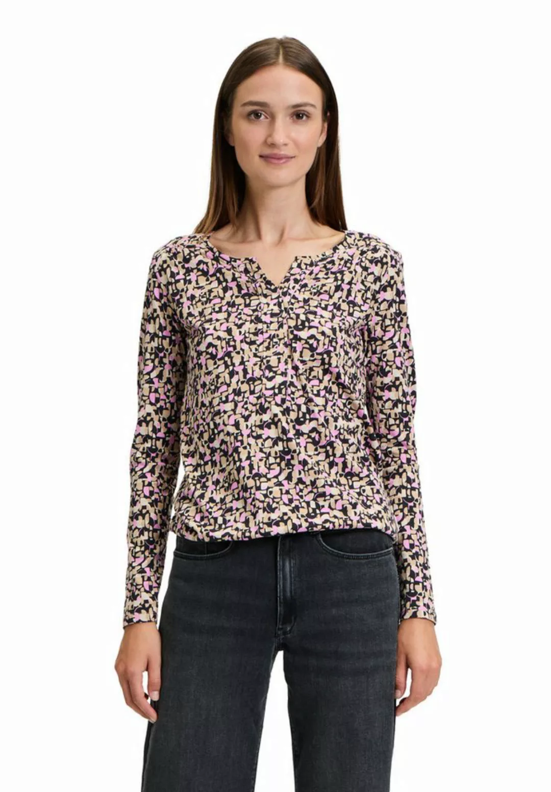 Betty&Co Kurzarmshirt Betty & Co Casual-Shirt mit Gummizug (1-tlg) Druck günstig online kaufen