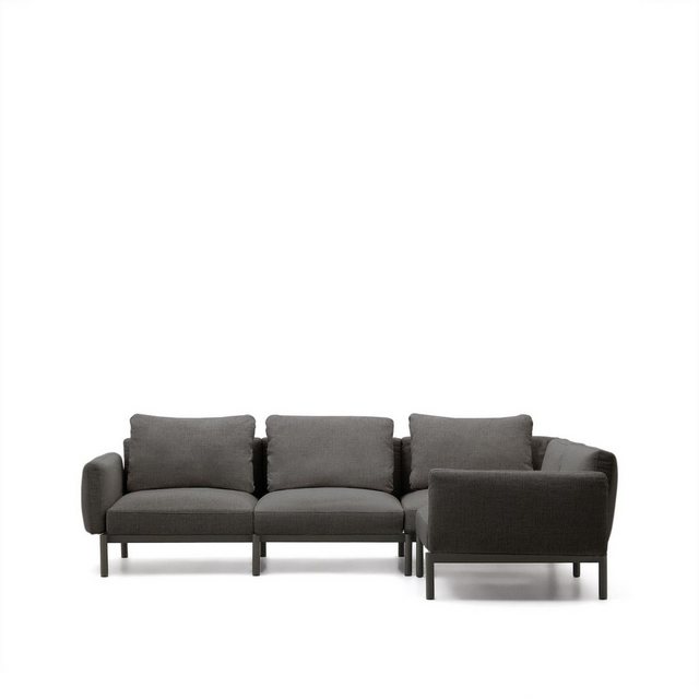 Natur24 Sofa 5-Sitzer-Ecksofa Sorells 292 x 73 x 207,5 cm Aluminium Grau günstig online kaufen