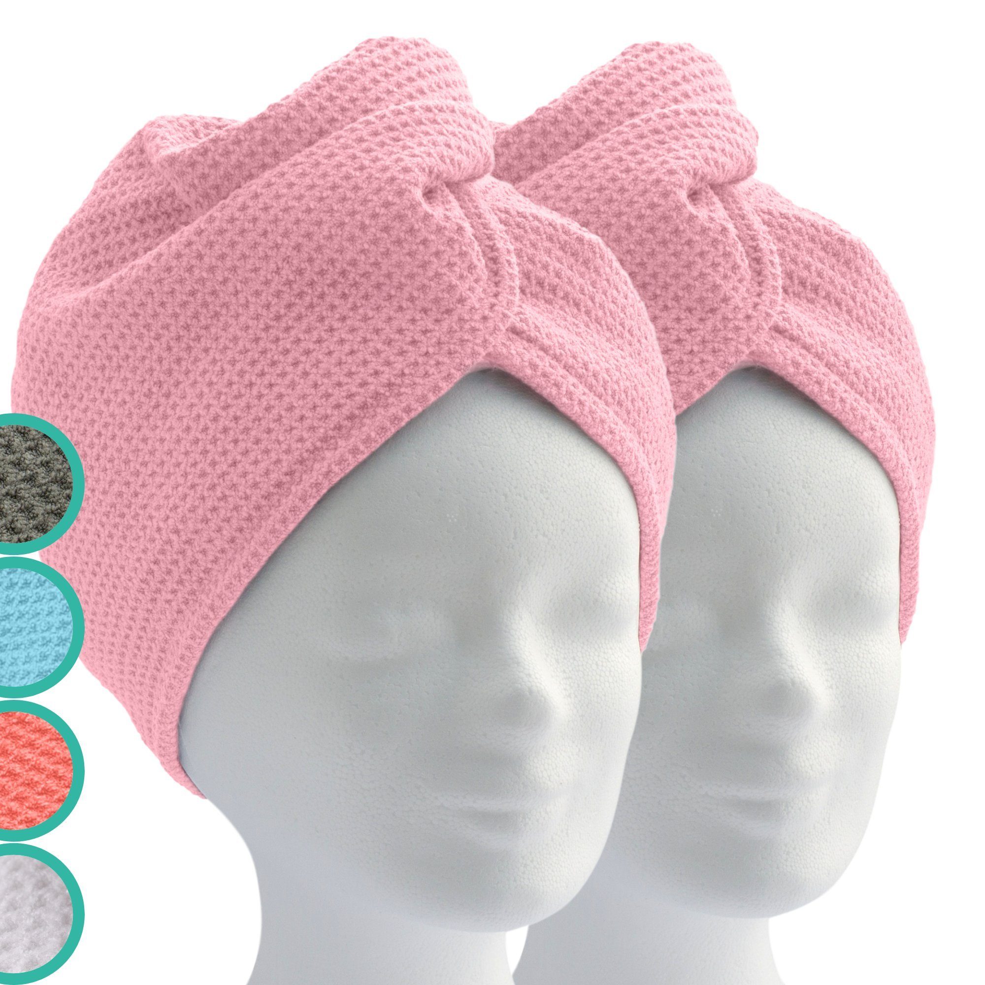 ELEXACARE Turban-Handtuch Haarturban mit Knopf, Mikrofaser günstig online kaufen