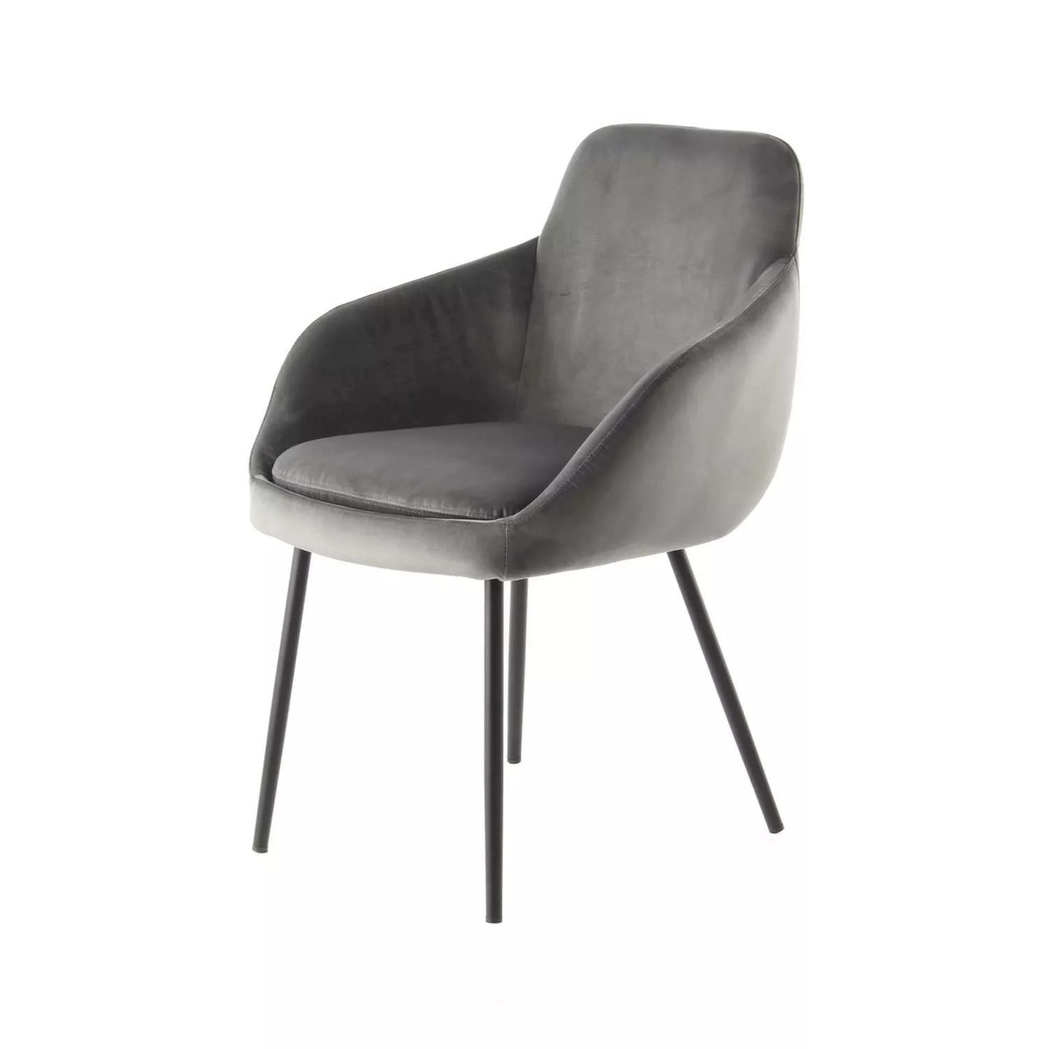 MeGusta Moderner Stuhl 2er-Set Grau Polsterstuhl Esszimmerstuhl mit Armlehn günstig online kaufen