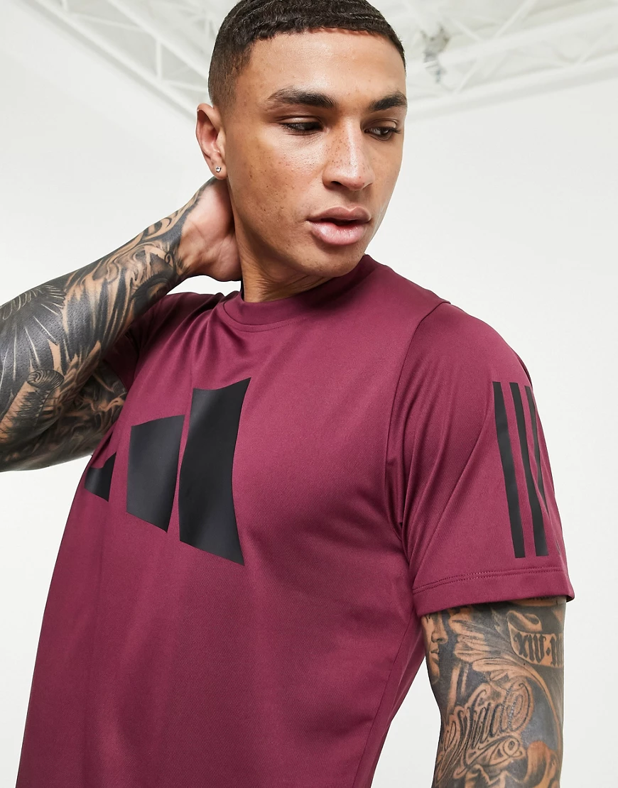 Adidas Fi 3 Bar Kurzarm T-shirt L Victory Crimson günstig online kaufen