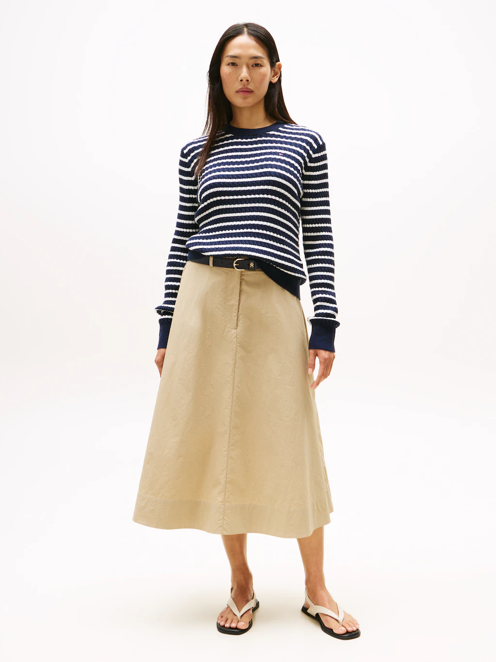 Tommy Hilfiger Rundhalspullover "CO CABLE C-NK LS SWEATER", mit Zopfmuster günstig online kaufen