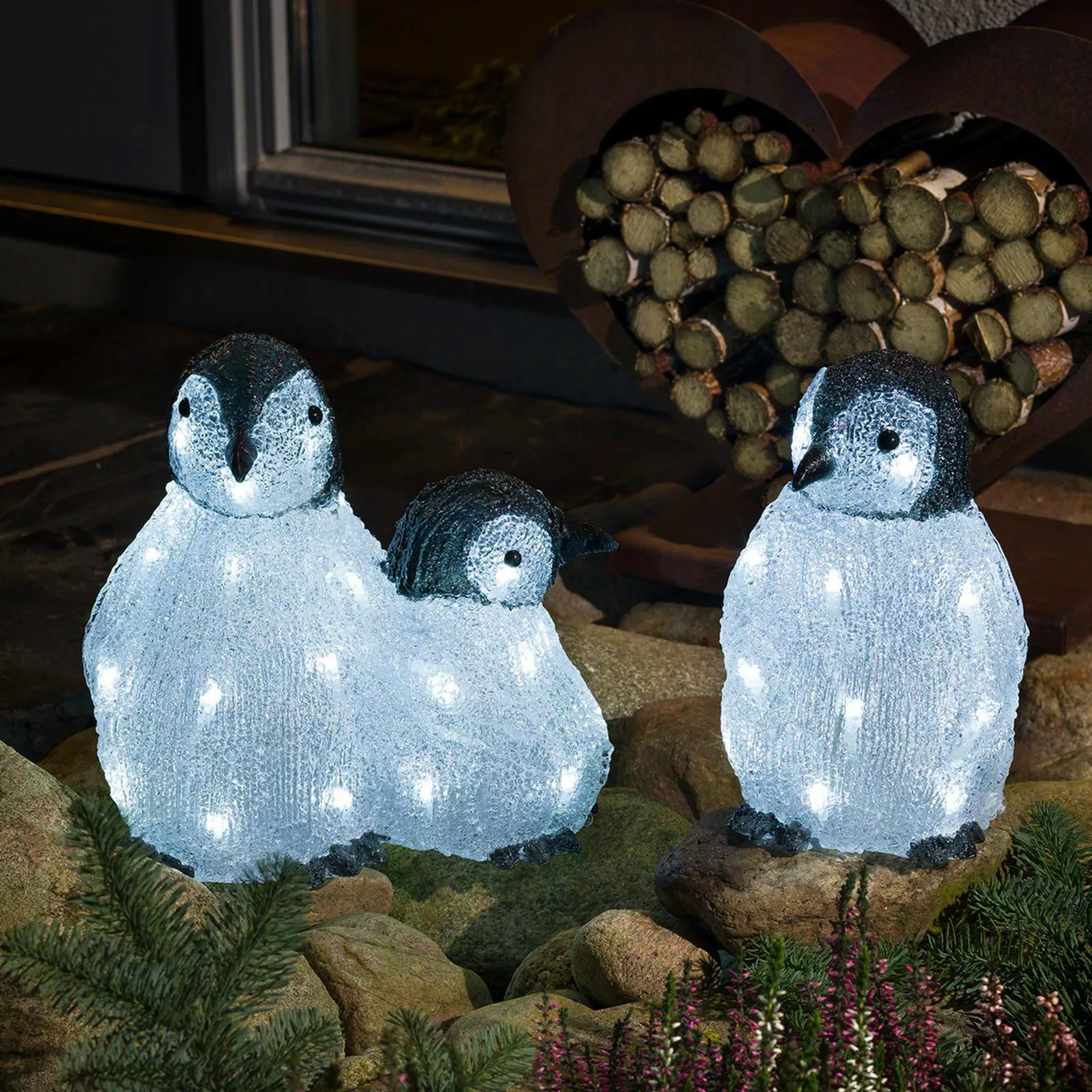 LED-Acryl-Leuchtfiguren Pinguinfamilie 3er günstig online kaufen