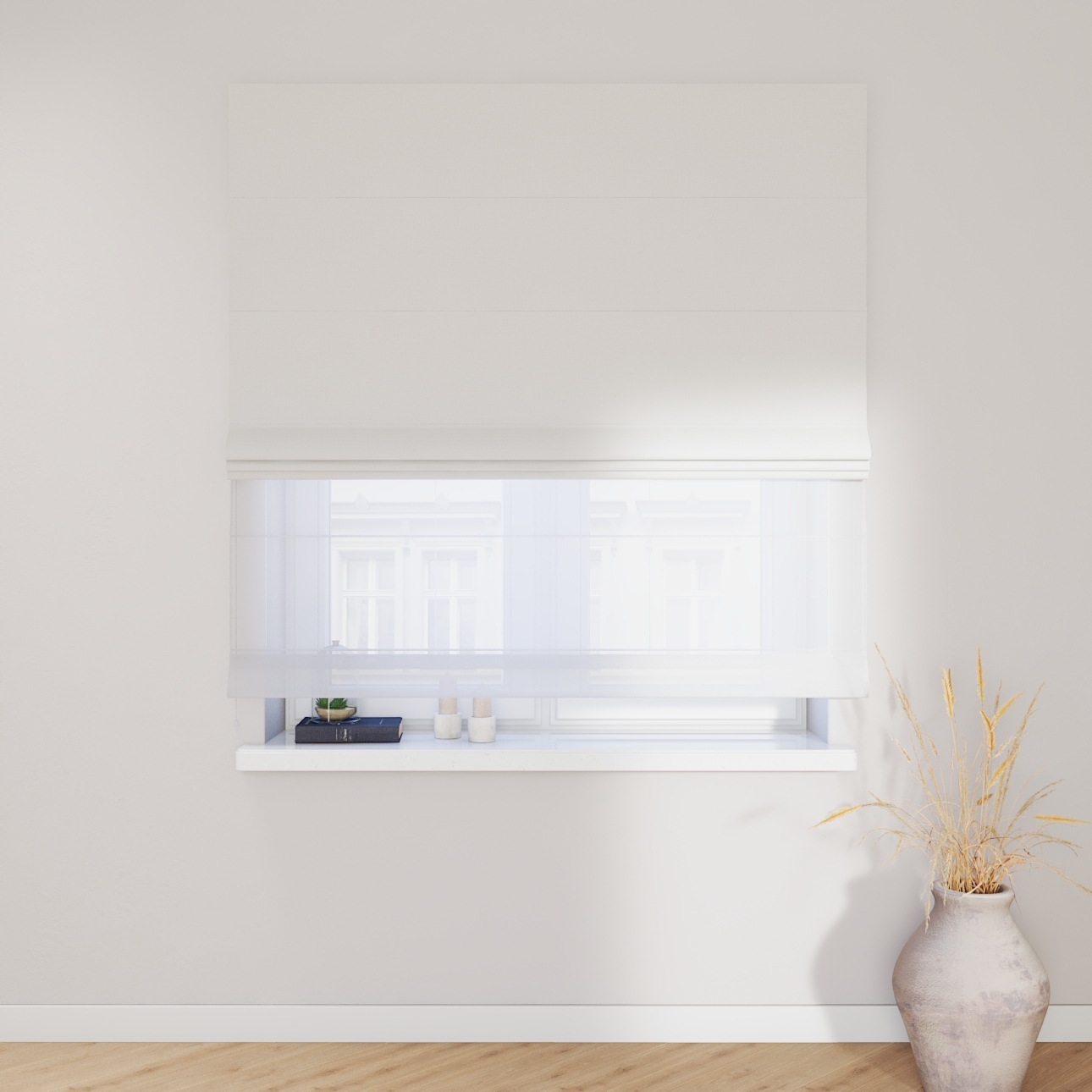 Dekoria Doppelraffrollo Duo, weiß, 110 x 150 cm günstig online kaufen