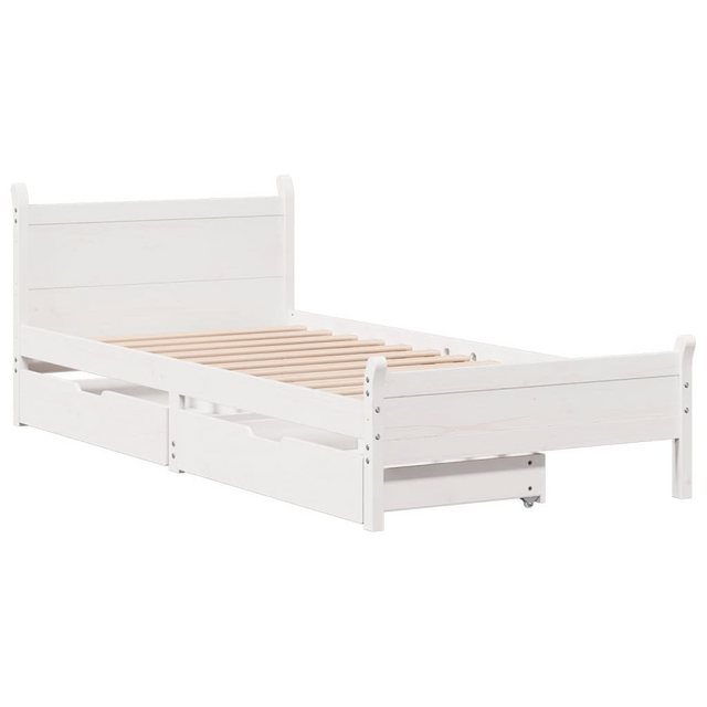 vidaXL Bett Massivholzbett ohne Matratze Weiß 75x190 cm Kiefernholz günstig online kaufen