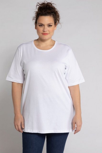 Ulla Popken Rundhalsshirt T-Shirt Rundhalsausschnitt Relaxed Halbarm günstig online kaufen