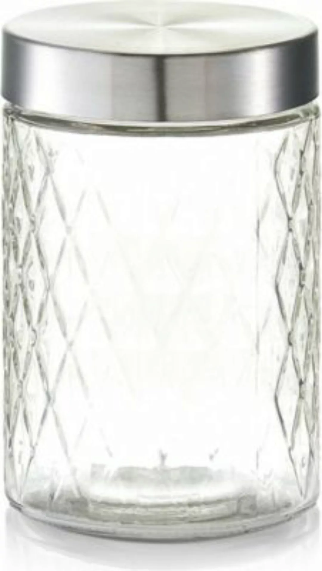 Neuetischkultur Vorratsglas mit Metalldeckel Rautenmuster transparent günstig online kaufen