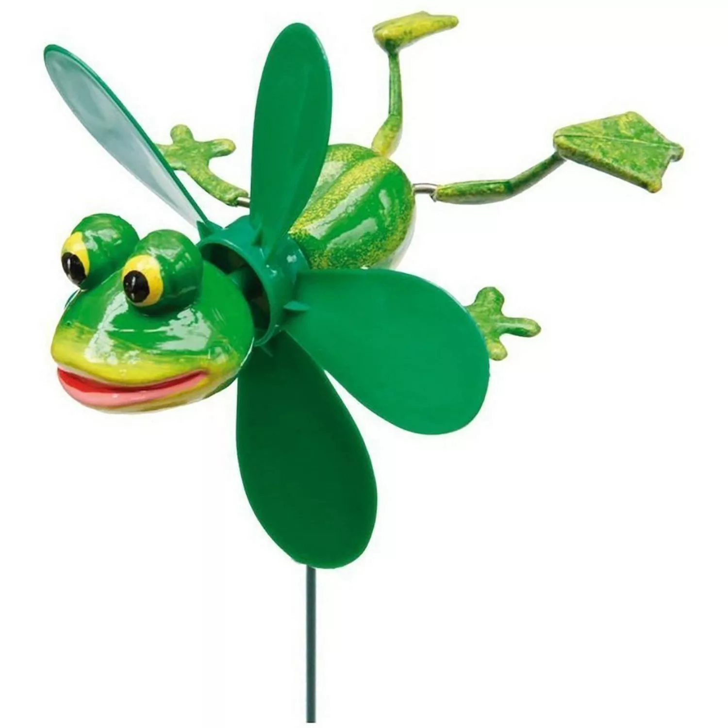 Deko-Gartenstecker Frosch mit Windrad 48 cm günstig online kaufen