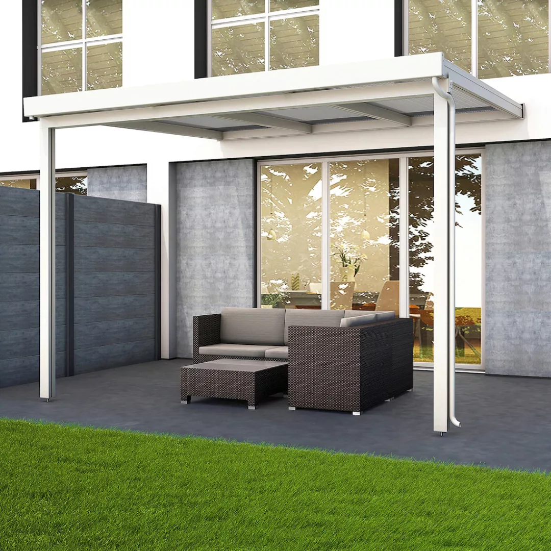 Terrassenüberdachung Premium (BxT) 309 cm x 306 cm Anthrazit Polycarbonat O günstig online kaufen