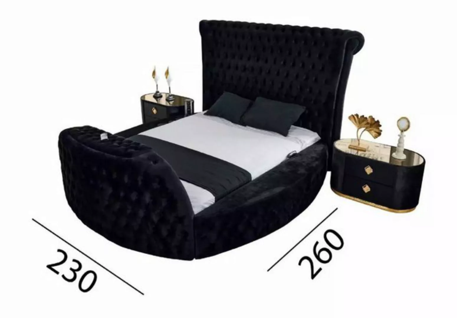 JVmoebel Bett Bett schwarz Chesterfield modernes Doppelbett modernes Polste günstig online kaufen