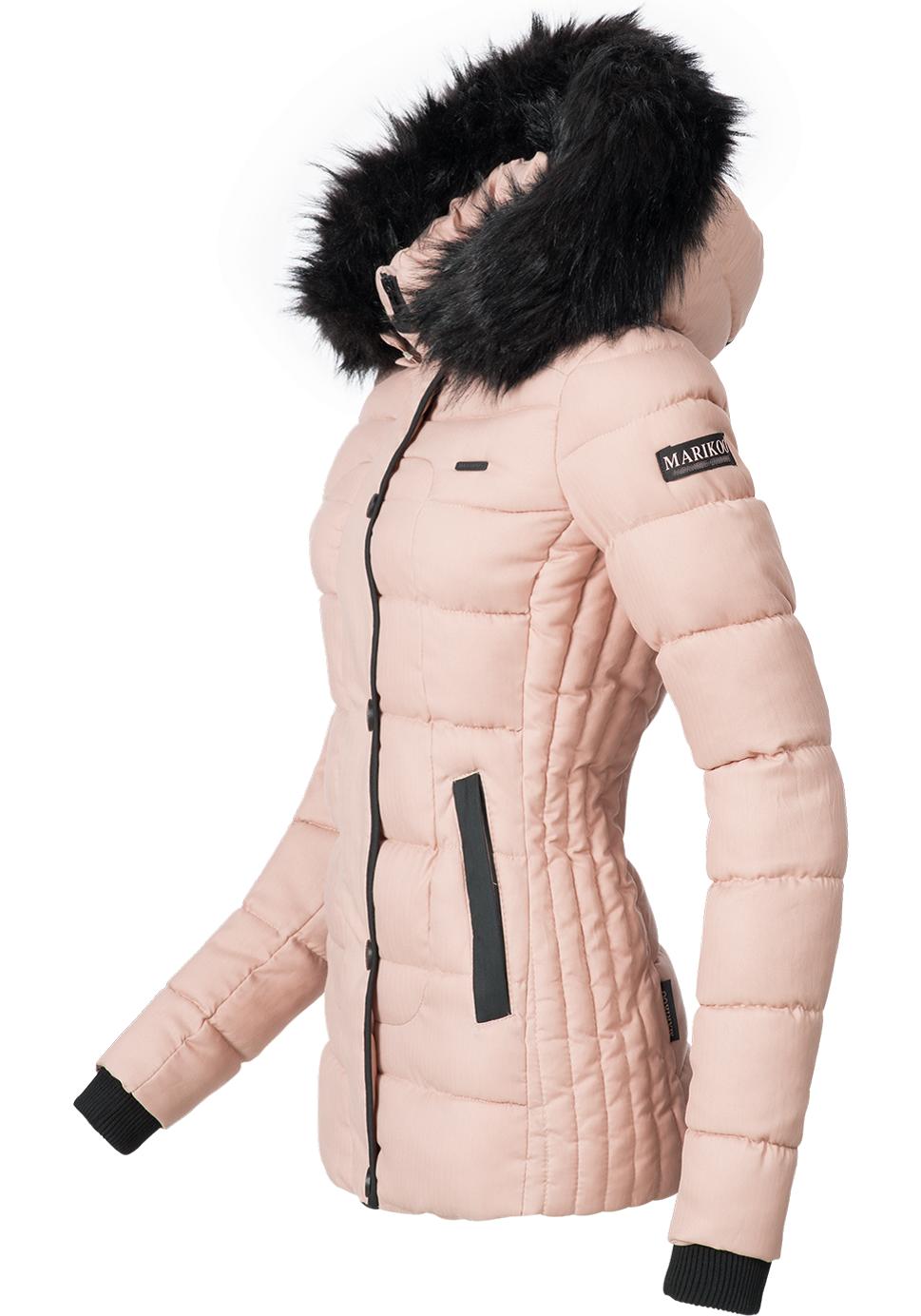 Marikoo Steppjacke "Unique", mit Kapuze, modische Winterjacke mit Kunstpelz günstig online kaufen