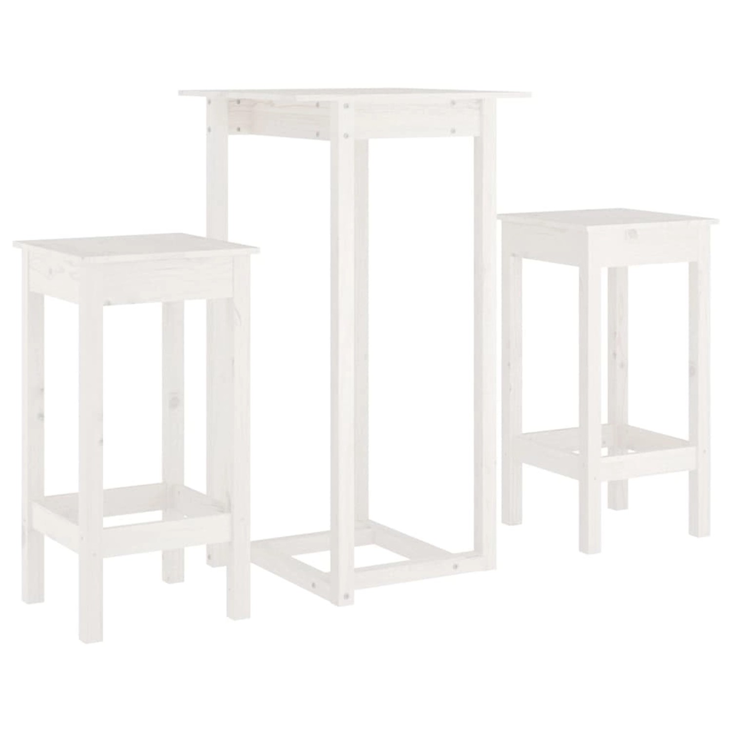 vidaXL 3-tlg. Bar-Set Weiß Massivholz Kiefer Modell 1 günstig online kaufen