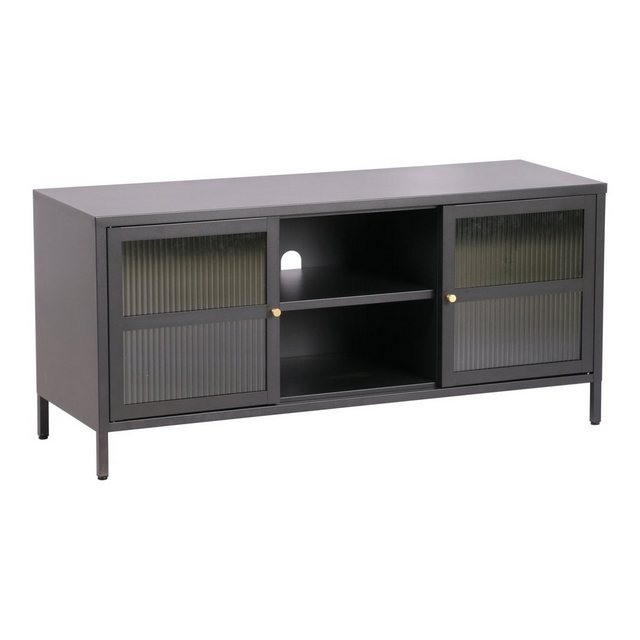 en.casa TV-Schrank »Säkylä« mit 2 Türen Stahl 55x118x40 cm Schwarz günstig online kaufen