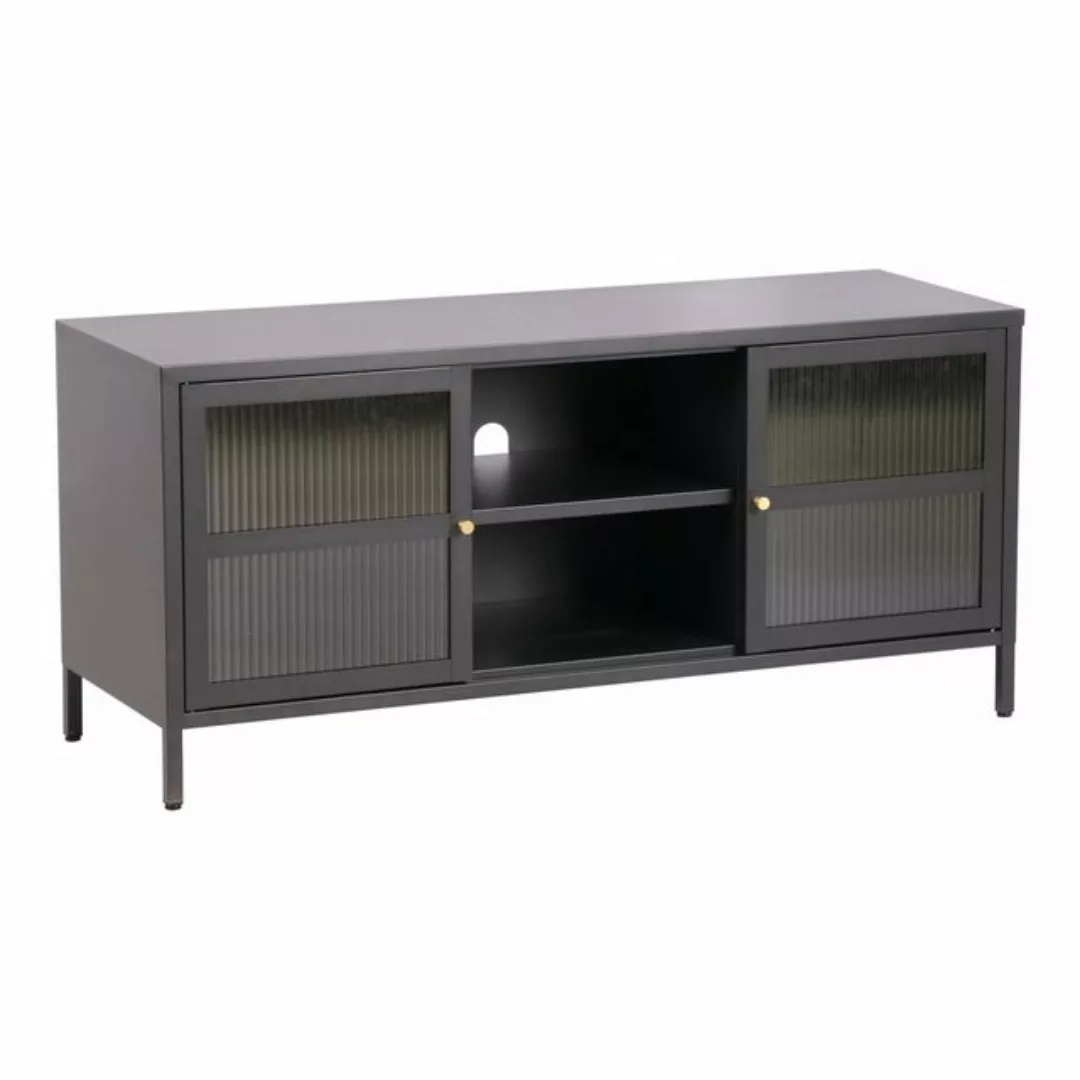 en.casa TV-Schrank »Säkylä« mit 2 Türen Stahl 55x118x40 cm Schwarz günstig online kaufen