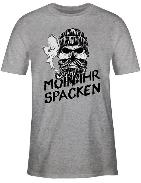 Shirtracer T-Shirt Moin ihr Spacken Totenkopf Norddeutsch Geschenke Sprüche günstig online kaufen