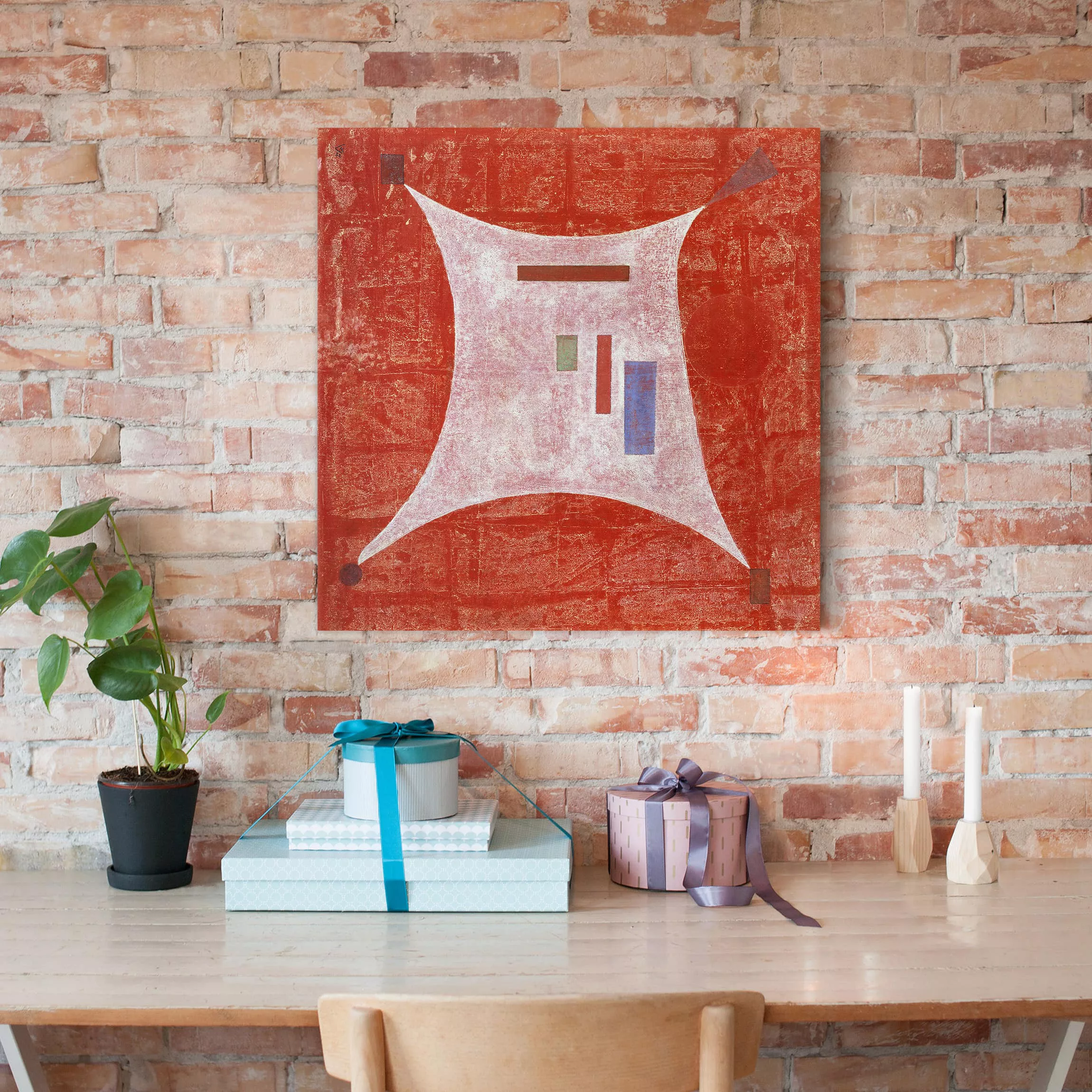 Leinwandbild Kunstdruck - Quadrat Wassily Kandinsky - Vier Ecken günstig online kaufen