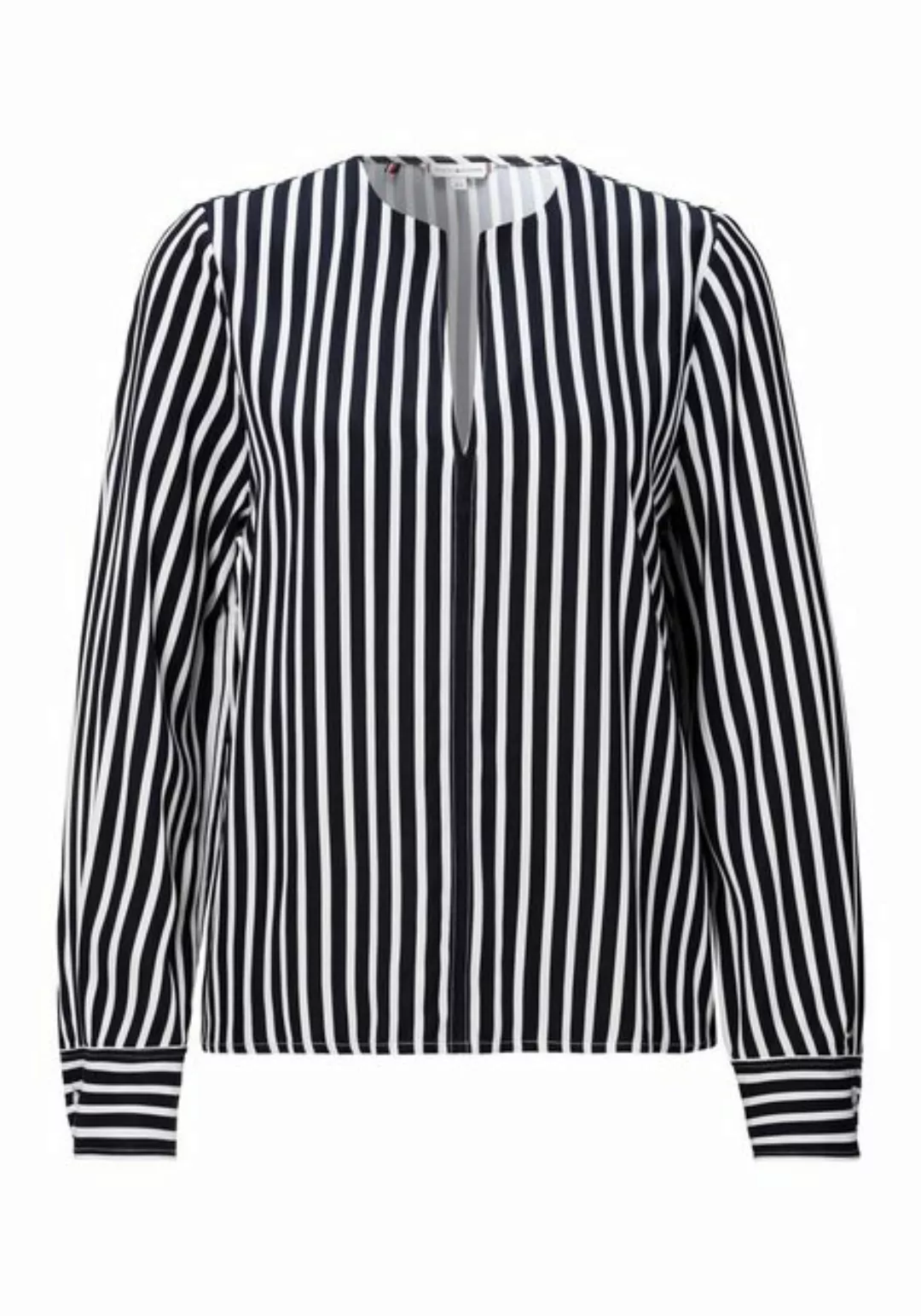 Tommy Hilfiger Langarmbluse FLUID STRIPE V-NECK LS BLOUSE Im mocischem Stre günstig online kaufen