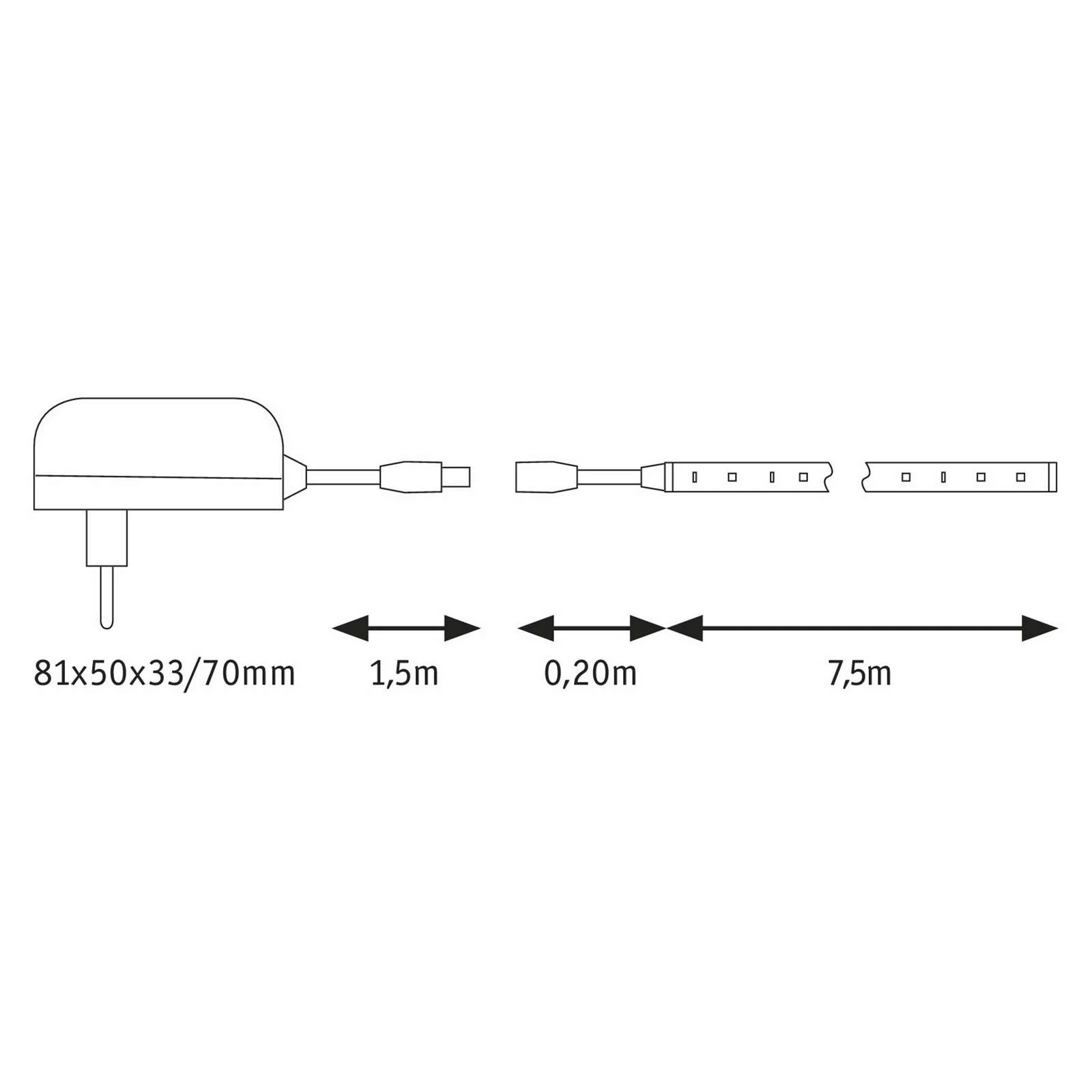 Paulmann "SimpLED LED Strip Tageslichtweiß Komplettset 7,5m 20W 2325lm 6500 günstig online kaufen