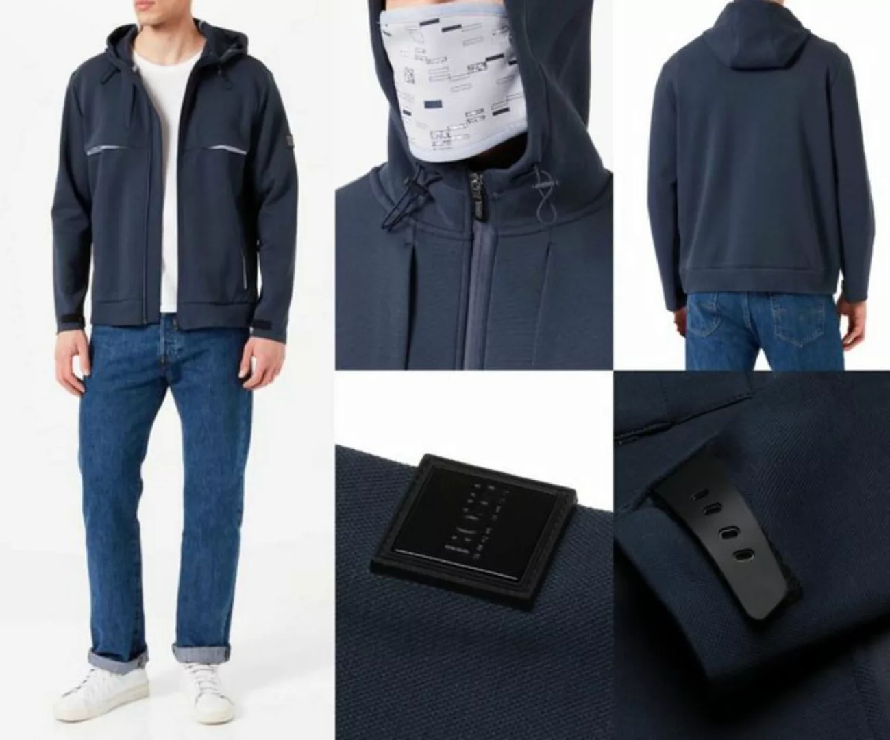 BOSS Sweatjacke HUGO BOSS Sybrique Skate Zip Hoodie With Mask Sweatshirt Sw günstig online kaufen