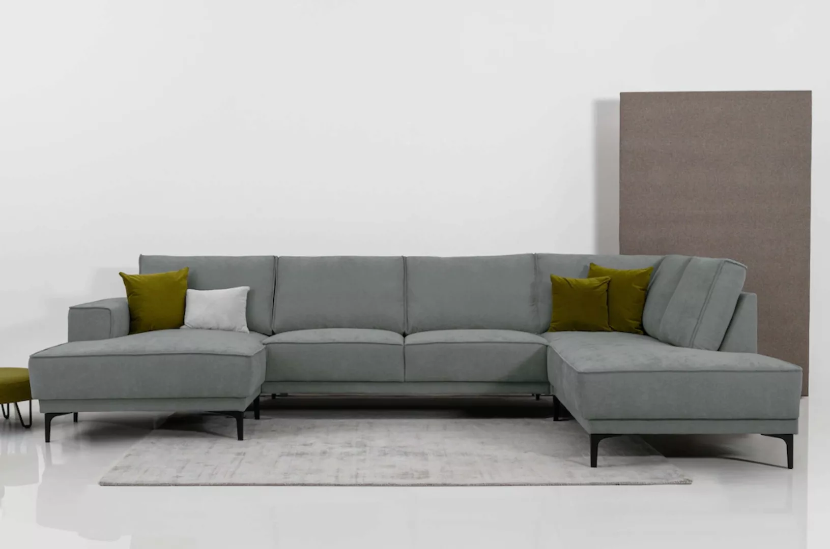 Places of Style Wohnlandschaft "XXL Sofa Oland, Struktur, Flachgewebe, Luxu günstig online kaufen