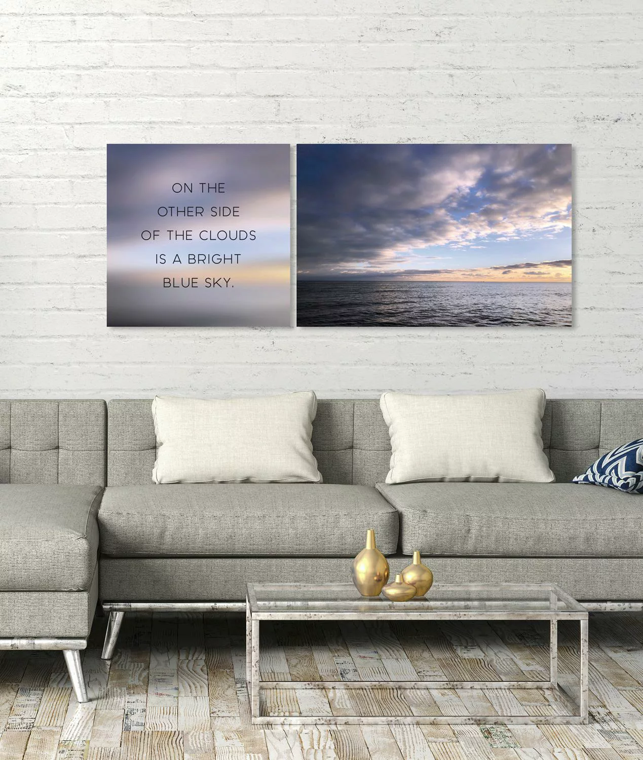 queence Leinwandbild "Blue Sky", (Set), 2er-Set günstig online kaufen