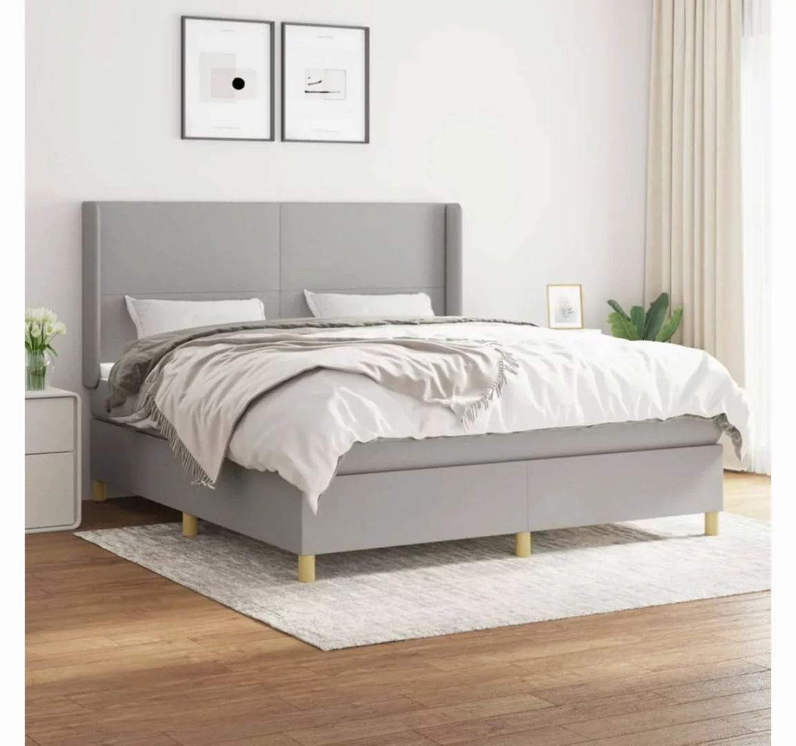 vidaXL Boxspringbett Boxspringbett mit Matratze Dunkelbraun 180x200 cm Stof günstig online kaufen