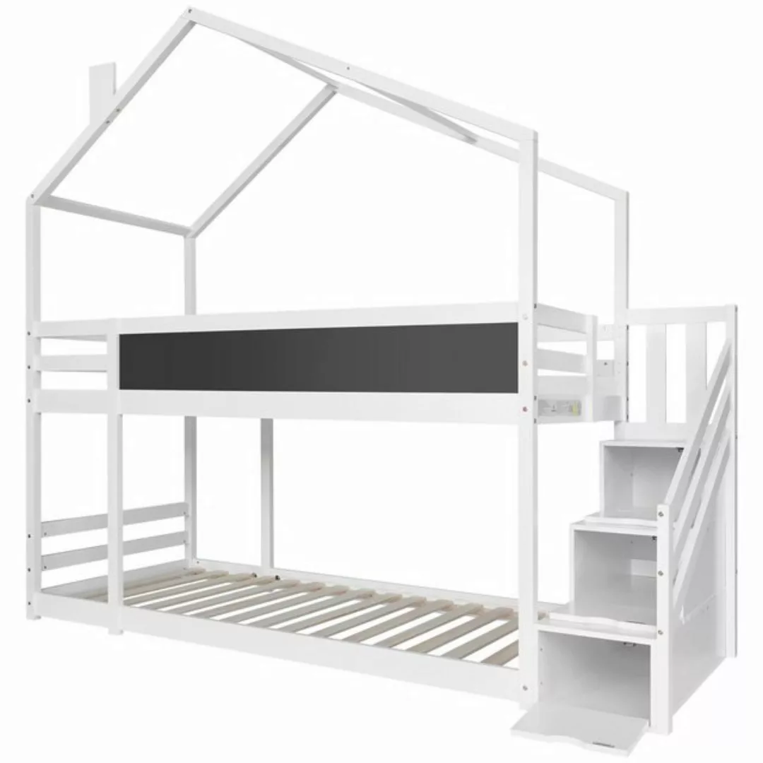 DOPWii Kinderbett Hochbett Baumhaus mit Speicherung,Rausfallschutz 90x200cm günstig online kaufen