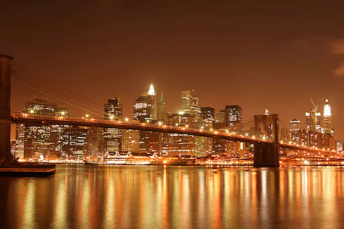 Papermoon Fototapete »Brooklyn Bridge bei Nacht« günstig online kaufen