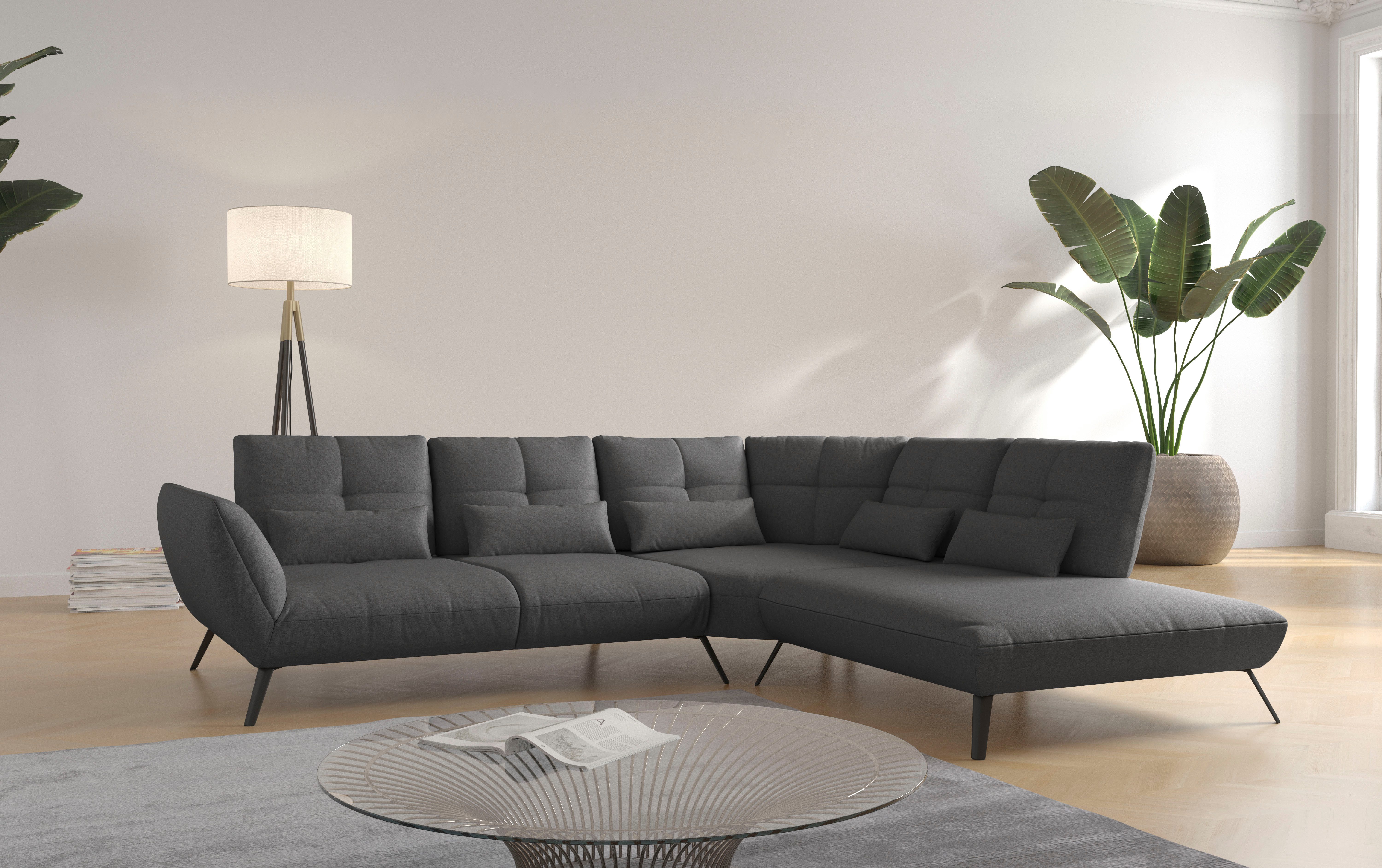 Places of Style Ecksofa "Mikado L-Form", inkl. Sitztiefenverstellung und Ar günstig online kaufen