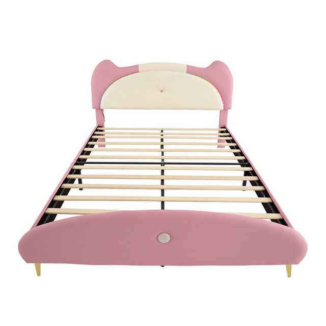 Gotagee Polsterbett Einzelbett Kinderbett 140x200cm PU-Leder Mit Holzlatten günstig online kaufen