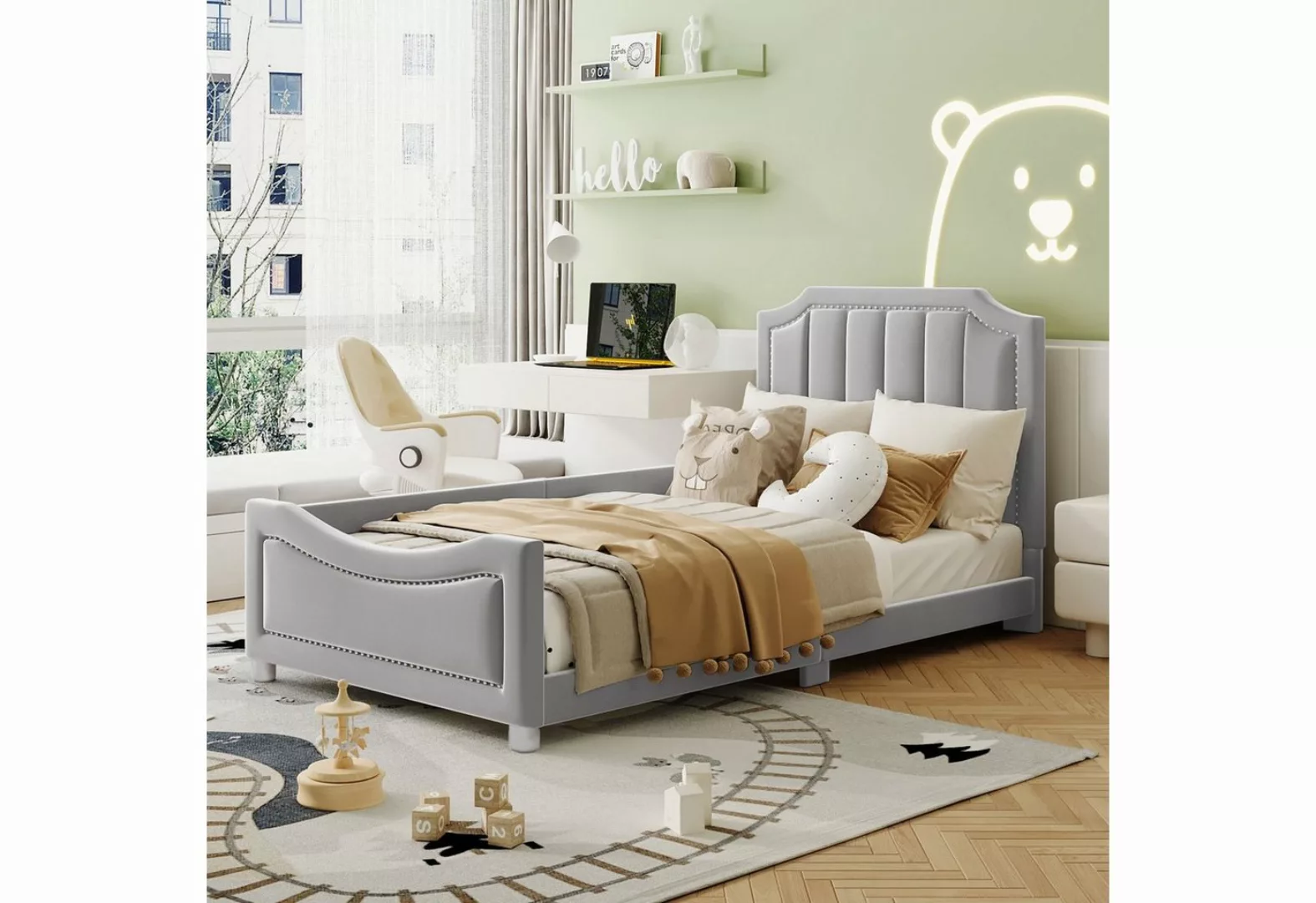 Celya Kinderbett Polsterbett 90 x 200cm Flanell Multifunktionsweichbett mit günstig online kaufen