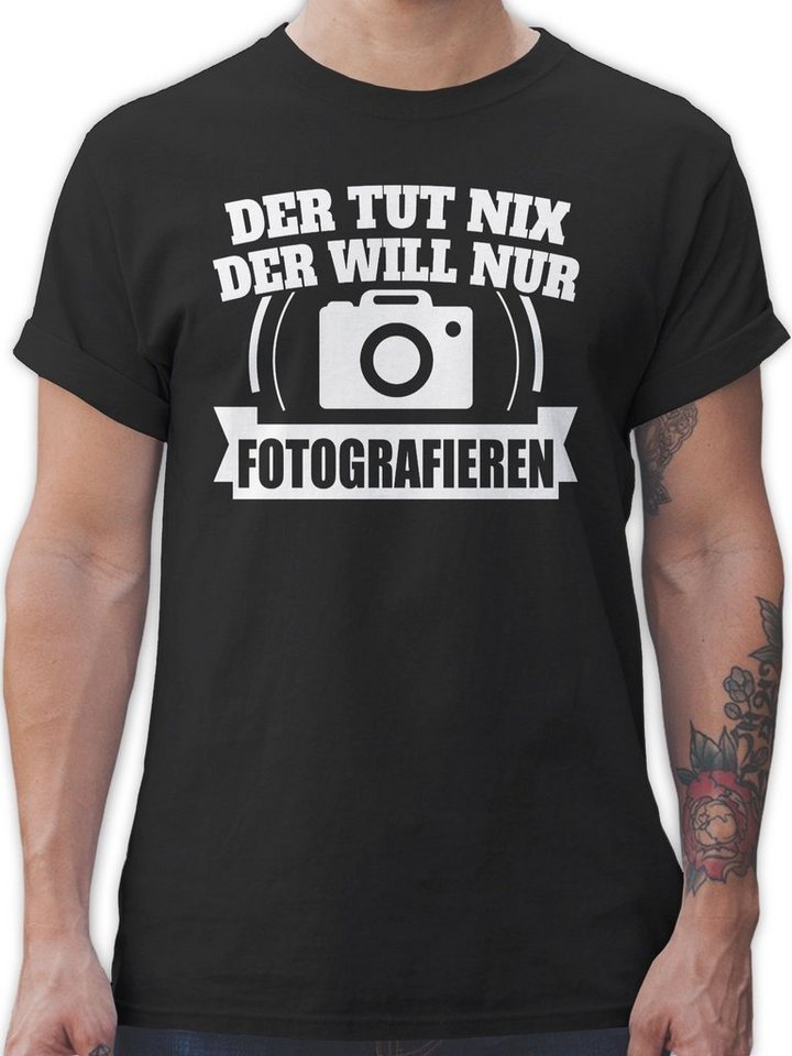 Shirtracer T-Shirt Der tut nix der will nur Fotografieren Fotografie Zubehö günstig online kaufen