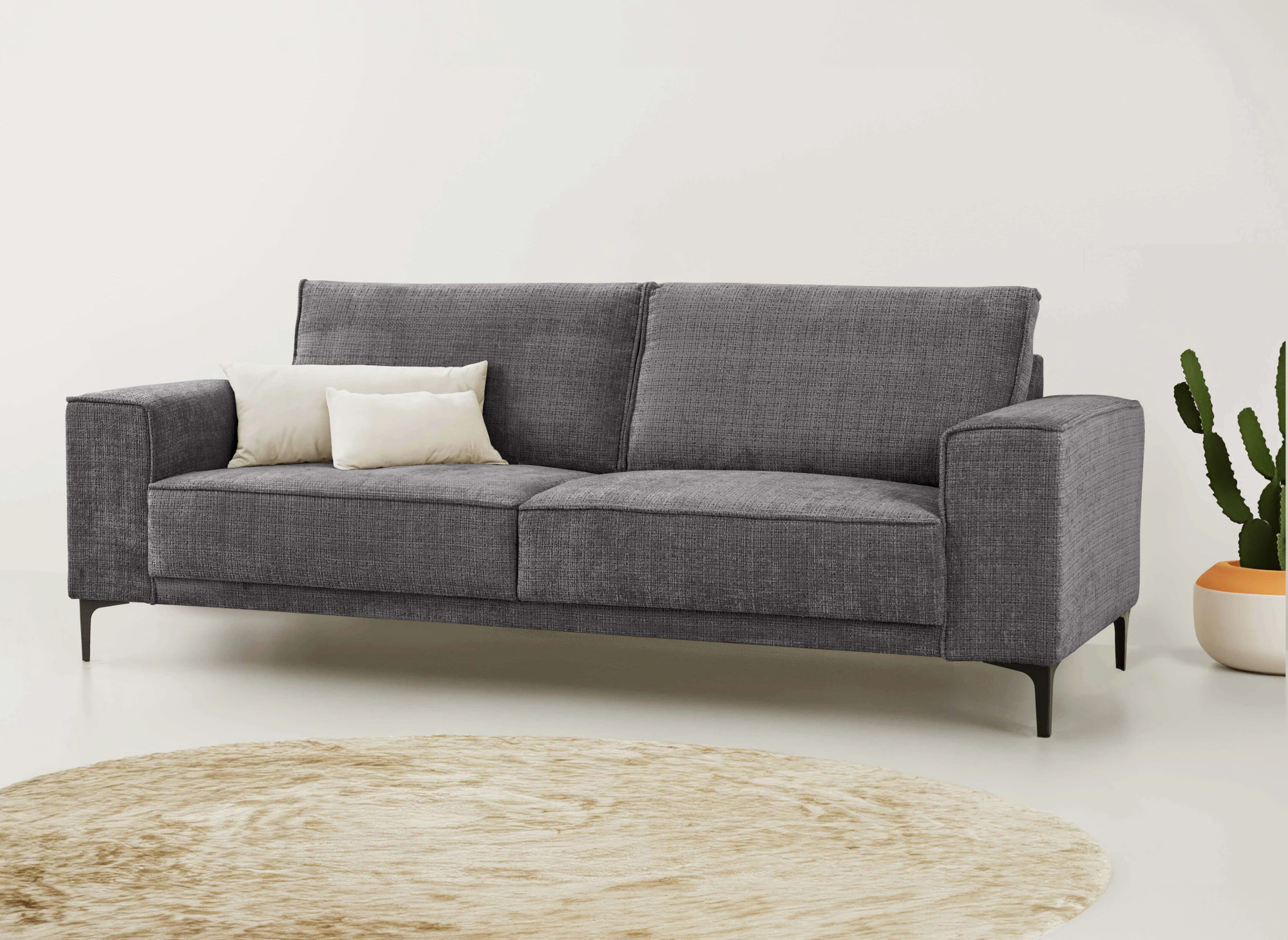 Places of Style 3-Sitzer "3er Sofa Oland, Struktur, Flachgewebe, Luxus-Micr günstig online kaufen