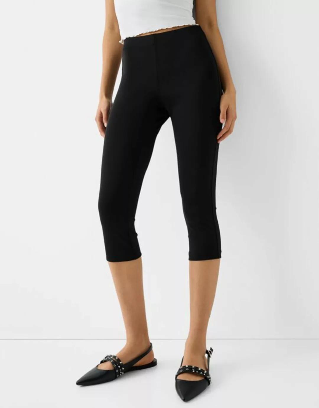 Bershka Caprihose Damen L Schwarz günstig online kaufen