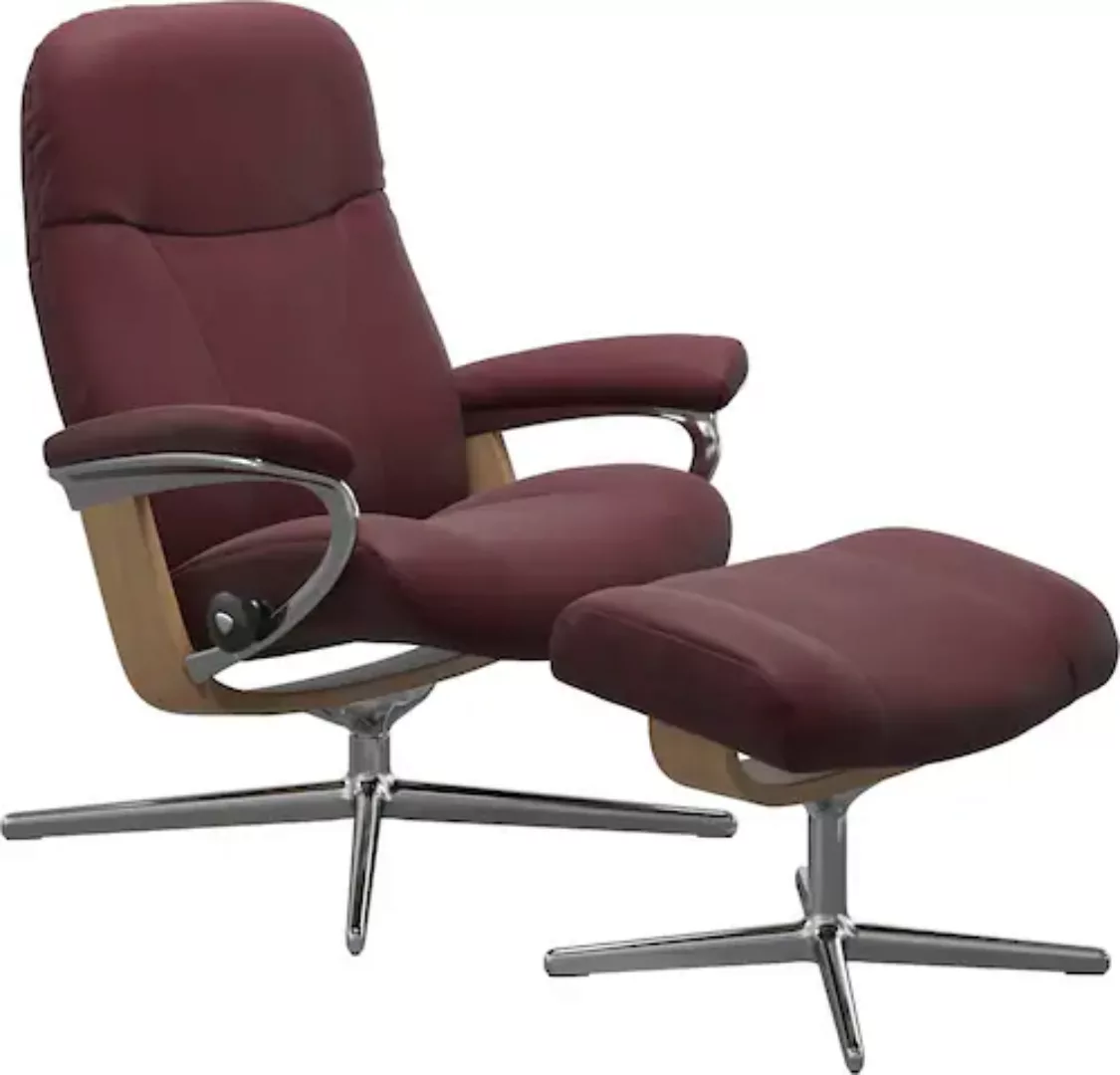 Stressless Fußhocker "Garda", mit Cross Base, Größe M & L, Holzakzent Eiche günstig online kaufen