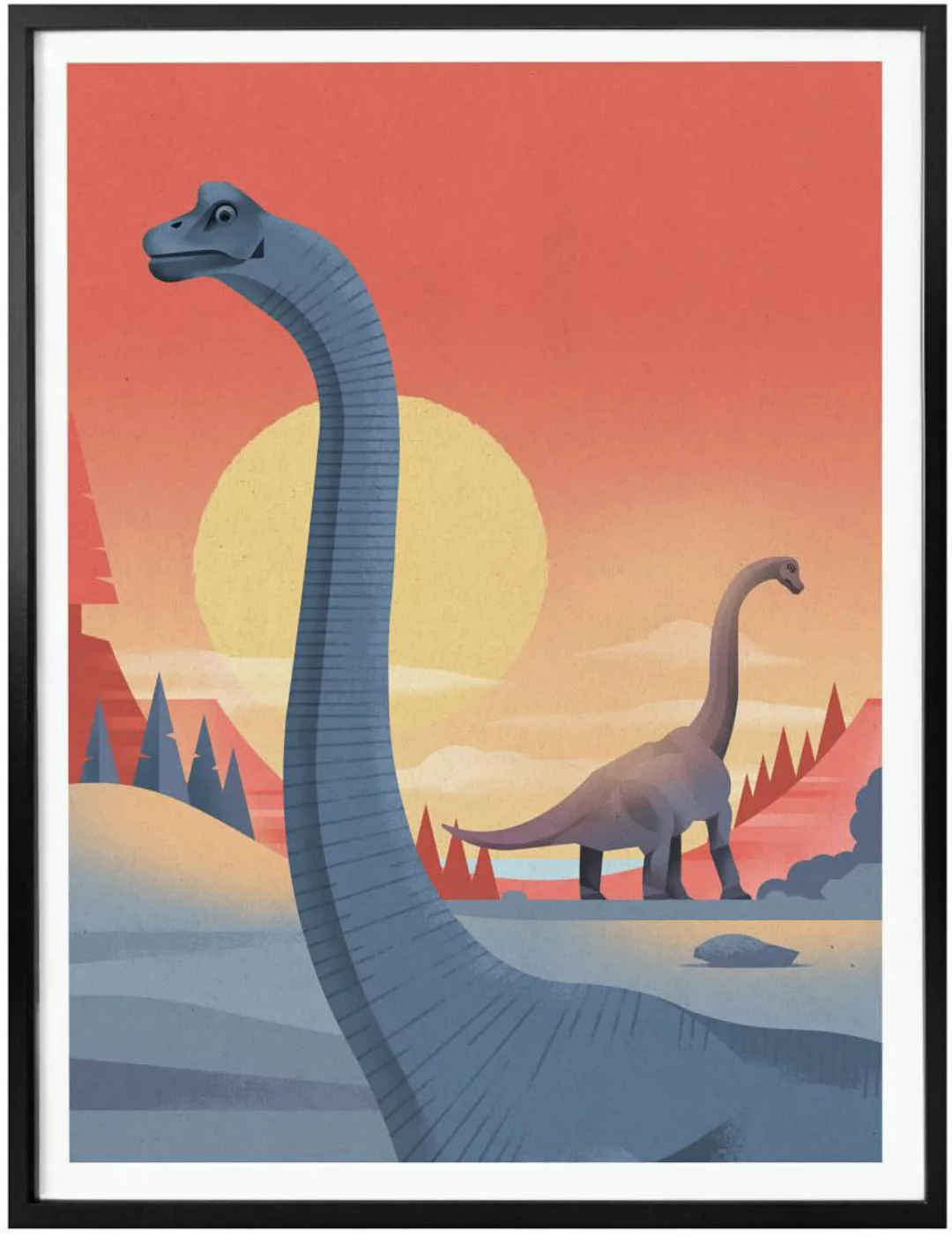 Wall-Art Poster "Brachiosaurus Dino Safari", Dinosaurier, (1 St.) günstig online kaufen