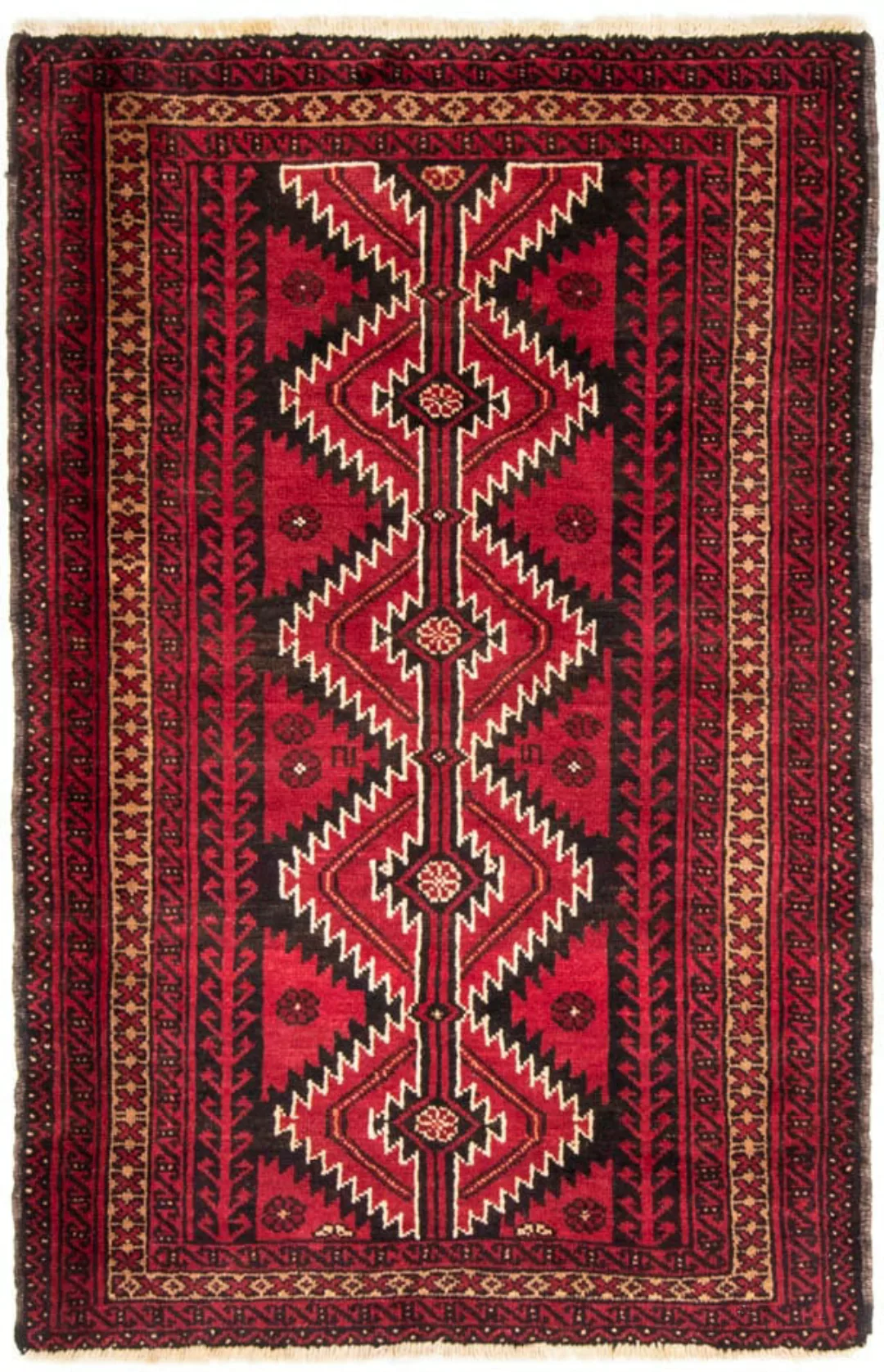 morgenland Wollteppich »Belutsch Medaillon Rosso 194 x 124 cm«, rechteckig, günstig online kaufen