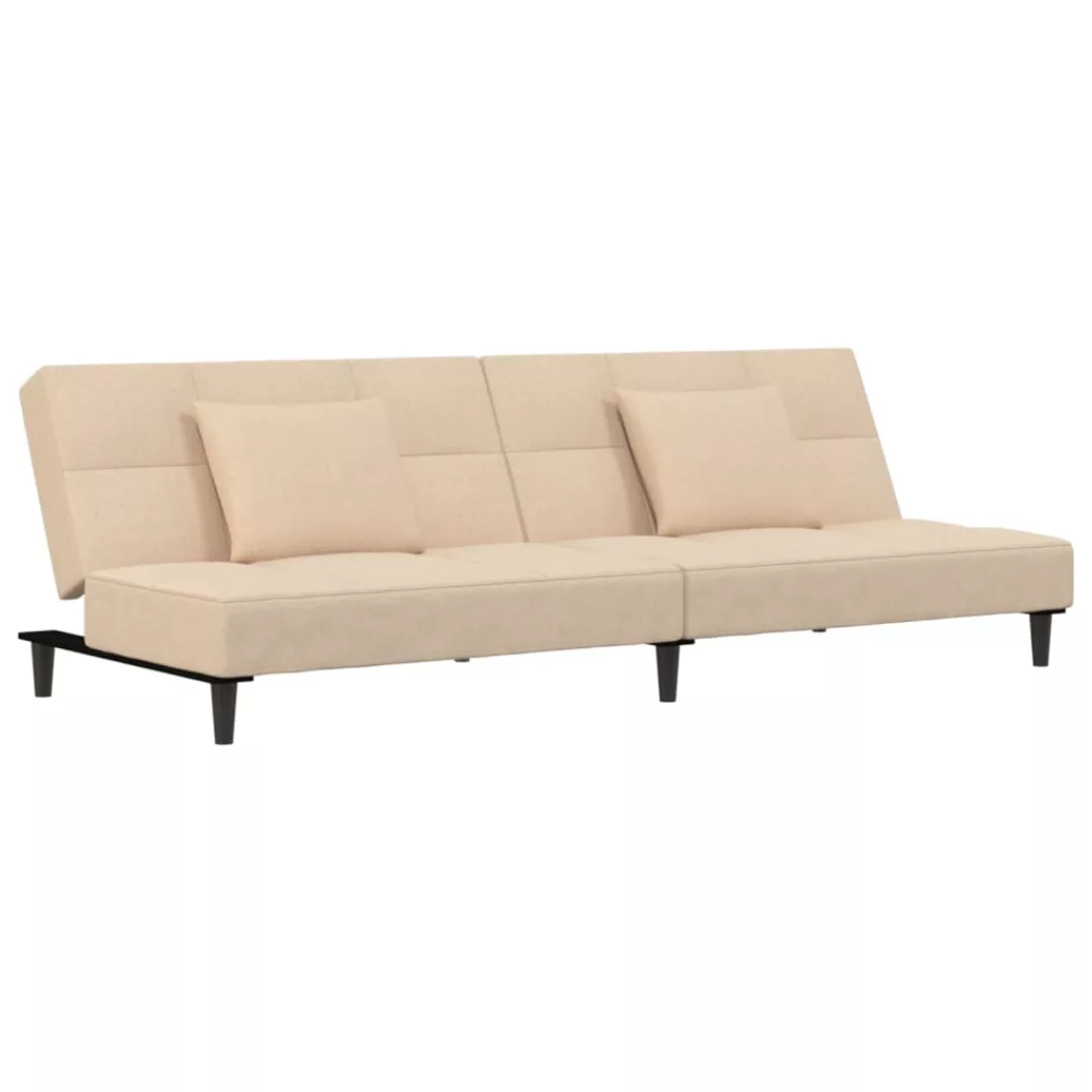 Vidaxl Schlafsofa 2-sitzer Mit 2 Kissen Creme Stoff günstig online kaufen