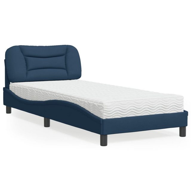 vidaXL Bett Bett mit Matratze Blau 90x200 cm Stoff günstig online kaufen