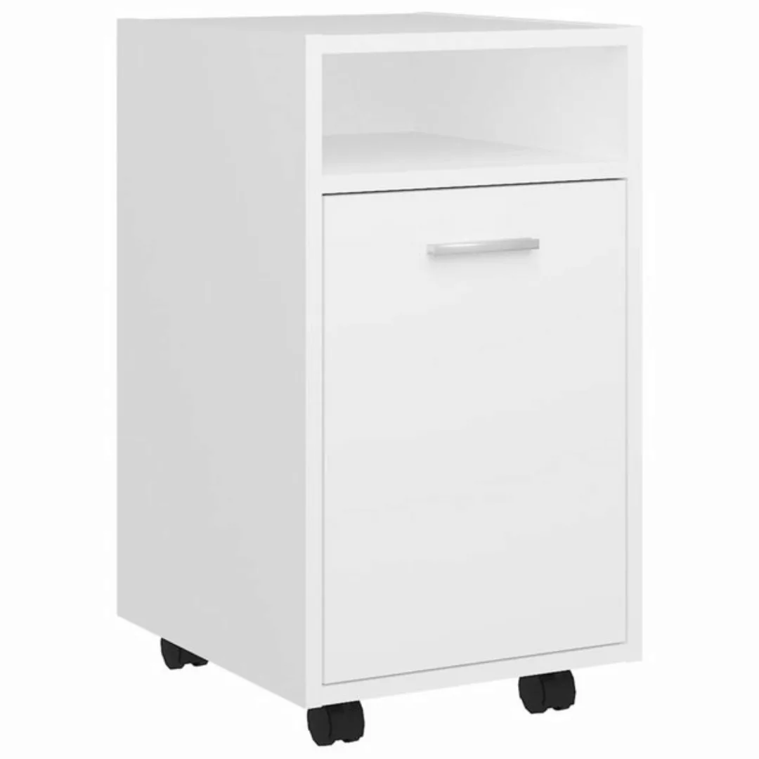 vidaXL Aktenschrank Beistellschrank mit Rollen Weiß 33x38x60 cm Spanplatte günstig online kaufen