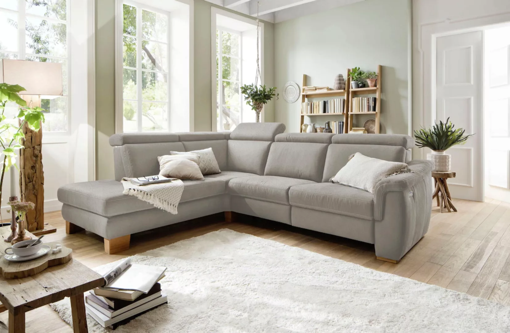 Home affaire Ecksofa Konstanz, mit vollmotorischer Relaxfunktion, incl. Kop günstig online kaufen