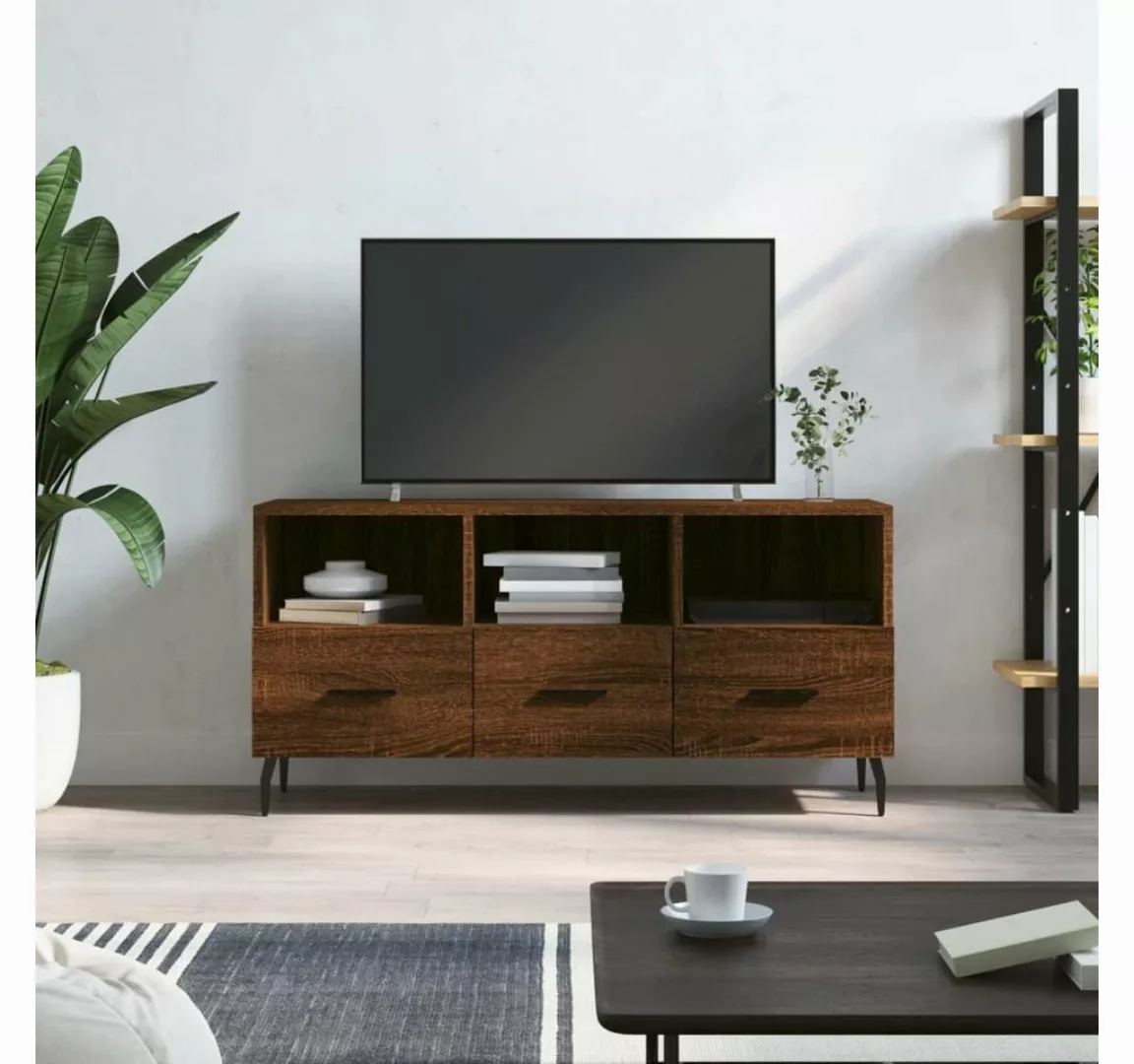 furnicato TV-Schrank Braun Eichen-Optik 102x36x50 cm Holzwerkstoff günstig online kaufen