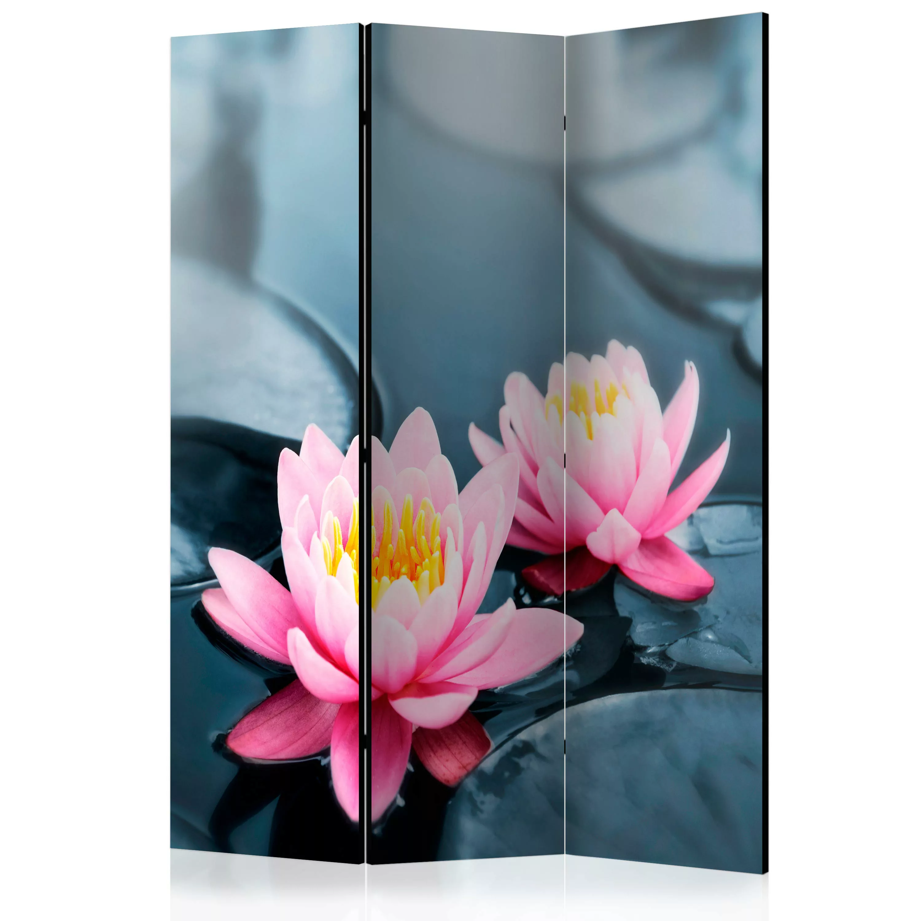 3-teiliges Paravent - Lotus Blossoms [room Dividers] günstig online kaufen