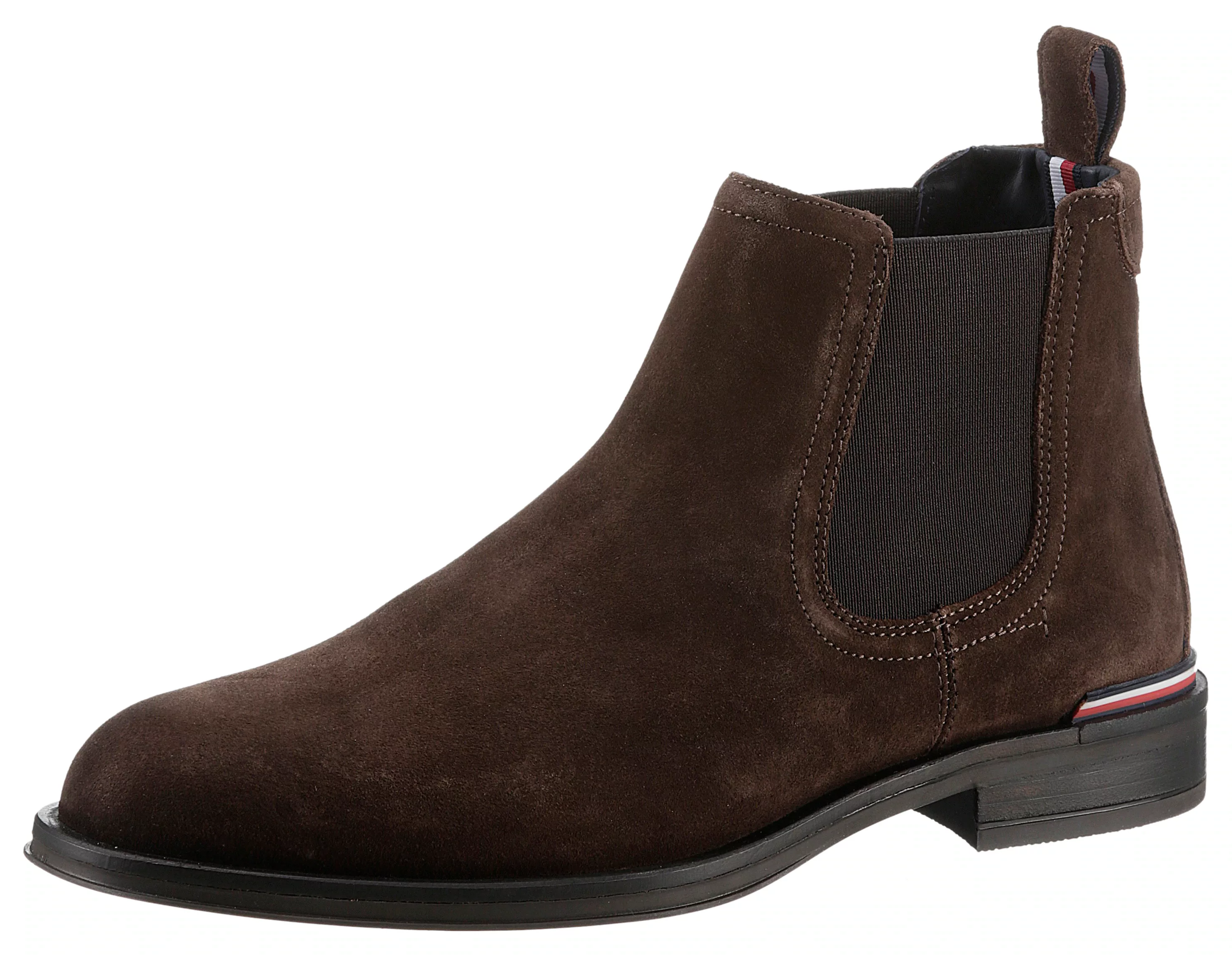 Tommy Hilfiger Chelseaboots "CORE RWB HILFIGER SUEDE CHELSEA", mit Streifen günstig online kaufen